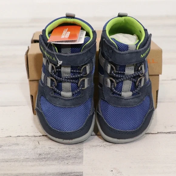 Merrell unisex child Bare Steps Ridge Hiking Boot, Navy/Green, 5 Toddler/Walker - Picture 5 of 9
